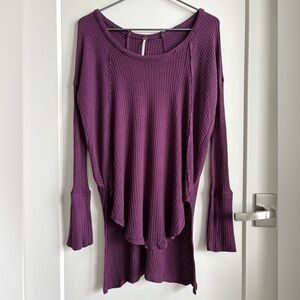 Purple Free People Long Sleeve Thermal Top